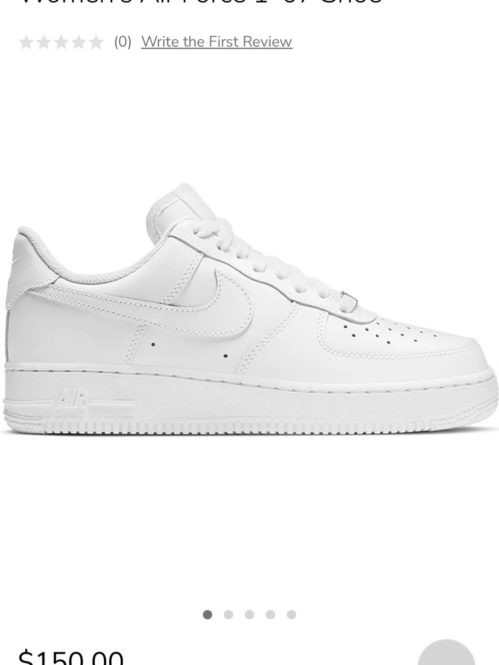 Nike White Low-Top Air Force 1 Sneakers BRAND NEW